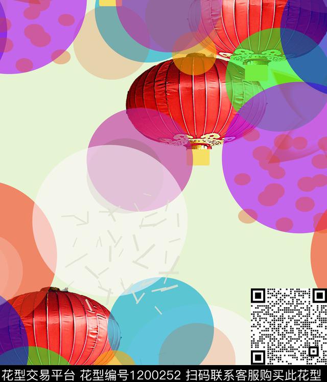 几何抽象撞色数码印花华亿平台下载（图片编号: 1200252） - 瓦栏（Walan）