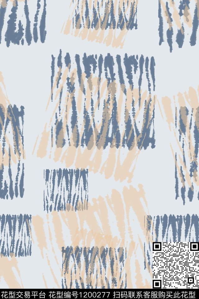 男装休闲花卉扎染风格格子混搭数码印花华亿平台下载（图片编号: 1200277） - 瓦栏（Walan）