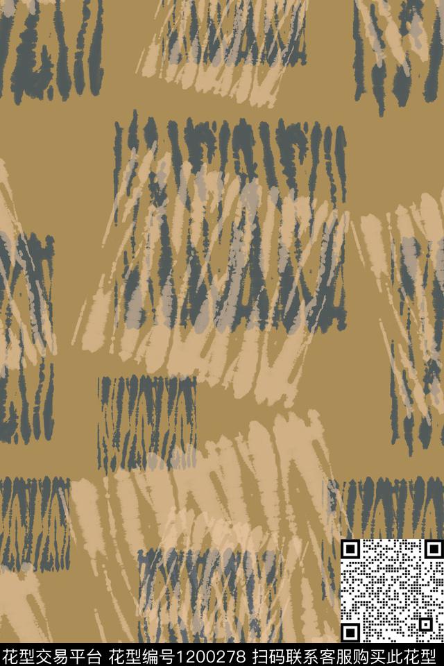 男装休闲花卉扎染风格格子混搭数码印花华亿平台下载（图片编号: 1200278） - 瓦栏（Walan）