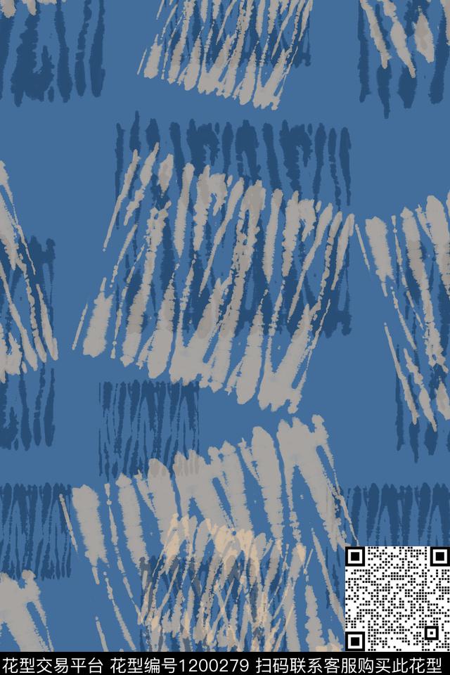 男装休闲花卉扎染风格格子混搭数码印花华亿平台下载（图片编号: 1200279） - 瓦栏（Walan）