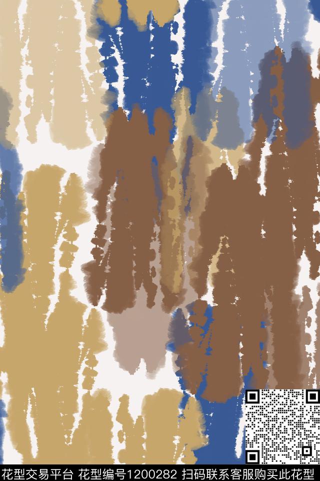 扎染风格男装休闲花卉抽象数码印花华亿平台下载（图片编号: 1200282） - 瓦栏（Walan）