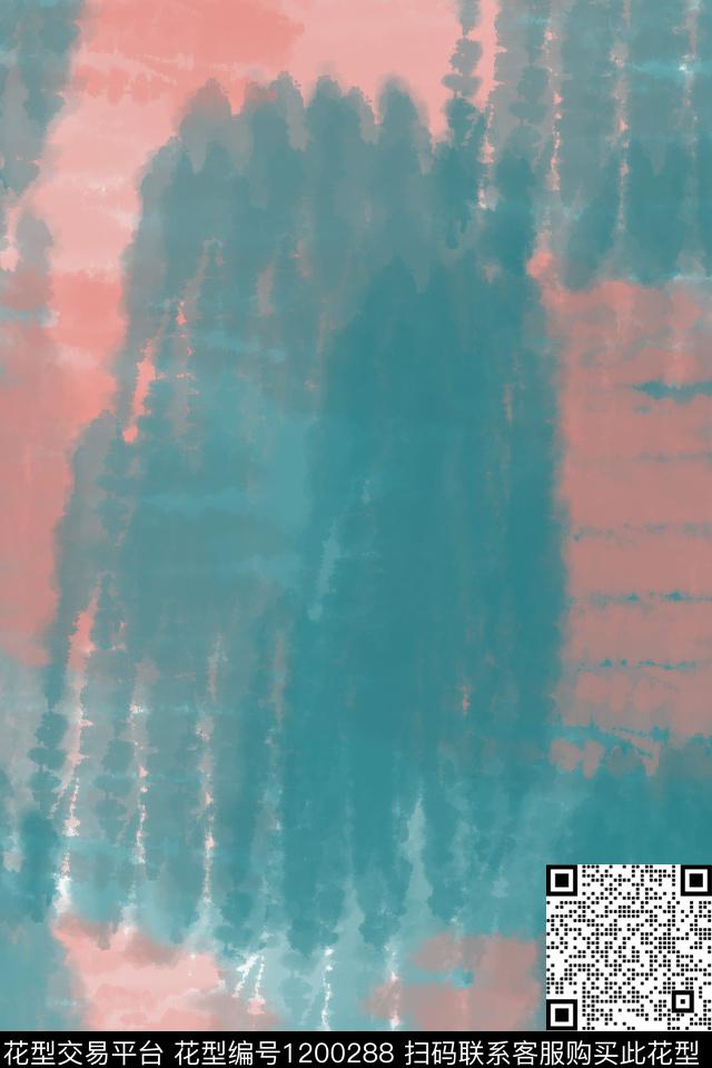 抽象扎染风格格子图案数码印花华亿平台下载（图片编号: 1200288） - 瓦栏（Walan）