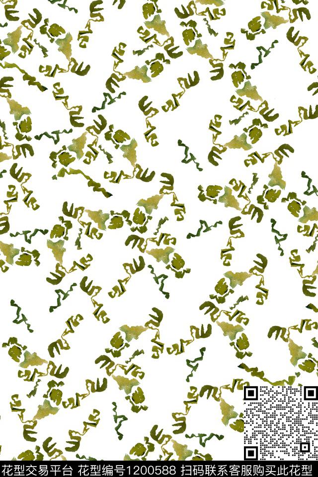 水彩肌理男装数码印花华亿平台下载（图片编号: 1200588） - 瓦栏（Walan）