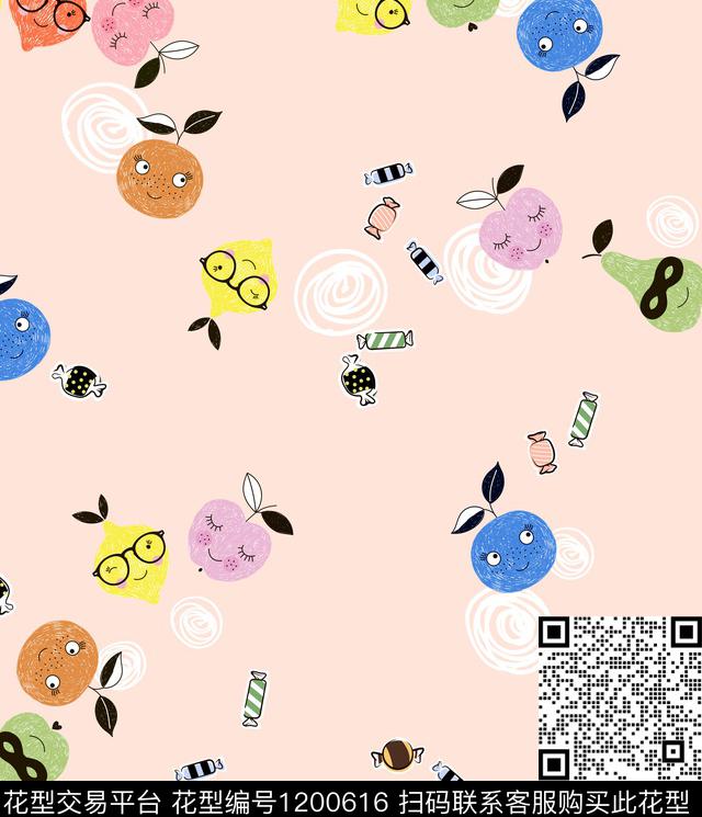 休闲水果卡通数码印花华亿平台下载（图片编号: 1200616） - 瓦栏（Walan）