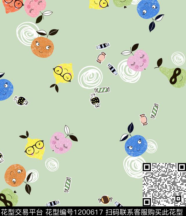 休闲水果卡通数码印花华亿平台下载（图片编号: 1200617） - 瓦栏（Walan）