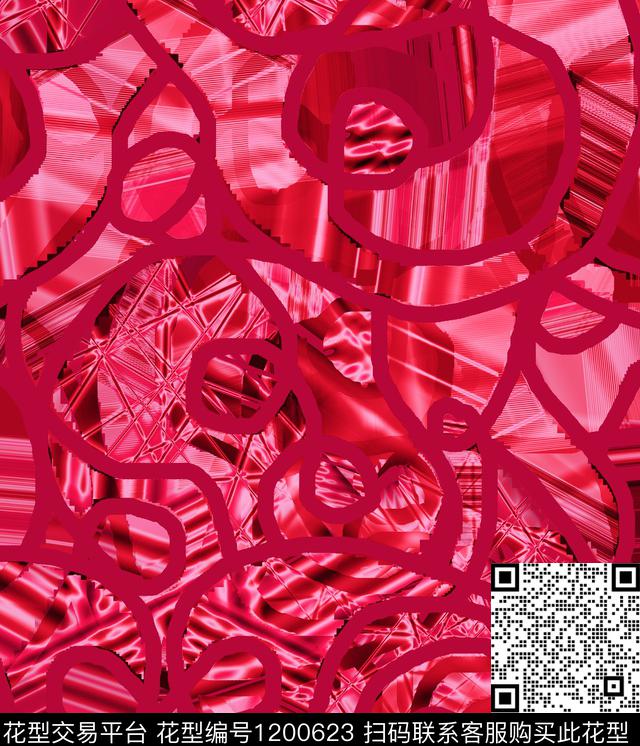 炫彩几何抽象数码印花华亿平台下载（图片编号: 1200623） - 瓦栏（Walan）