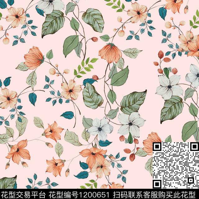 春夏华亿平台女装粉色数码印花华亿平台下载（图片编号: 1200651） - 瓦栏（Walan）