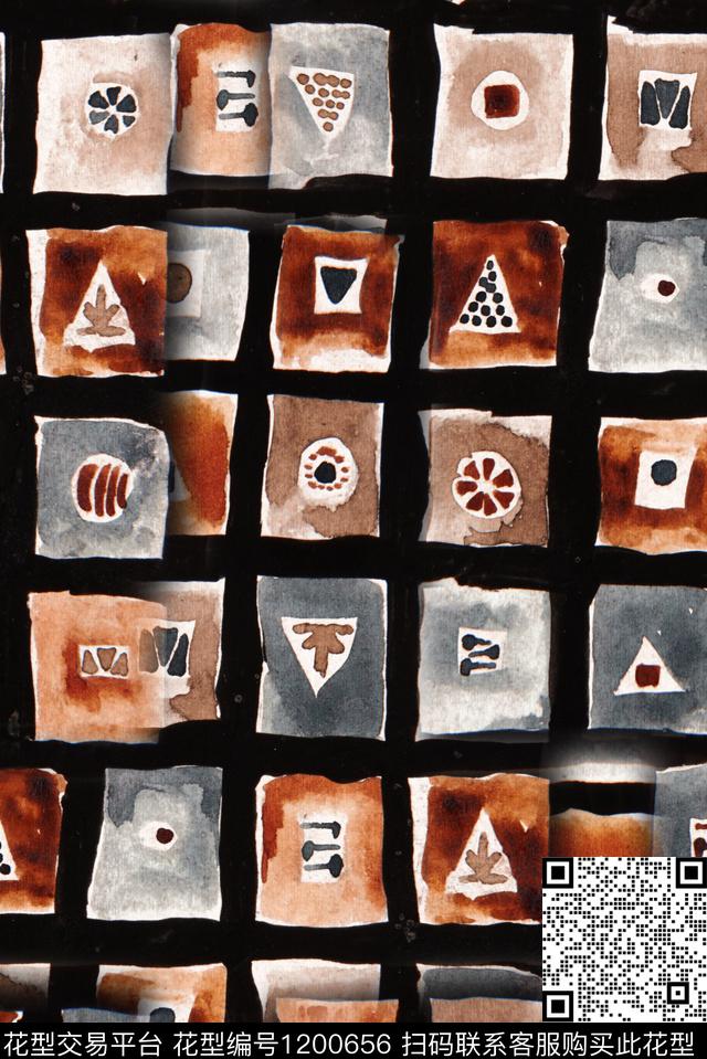 肌理复古民族风数码印花华亿平台下载（图片编号: 1200656） - 瓦栏（Walan）
