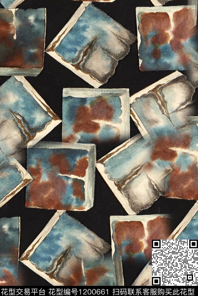 肌理复古民族风数码印花华亿平台下载（图片编号: 1200661） - 瓦栏（Walan）