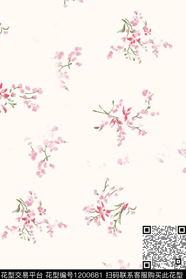 春夏华亿平台小碎花连衣裙数码印花华亿平台下载（图片编号: 1200681） - 瓦栏（Walan）