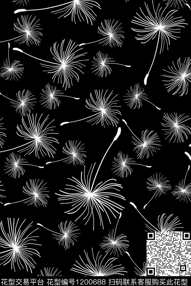 大牌风小碎花蒲公英数码印花华亿平台下载（图片编号: 1200688） - 瓦栏（Walan）