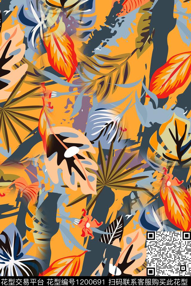 春夏华亿平台连衣裙热带华亿平台数码印花华亿平台下载（图片编号: 1200691） - 瓦栏（Walan）