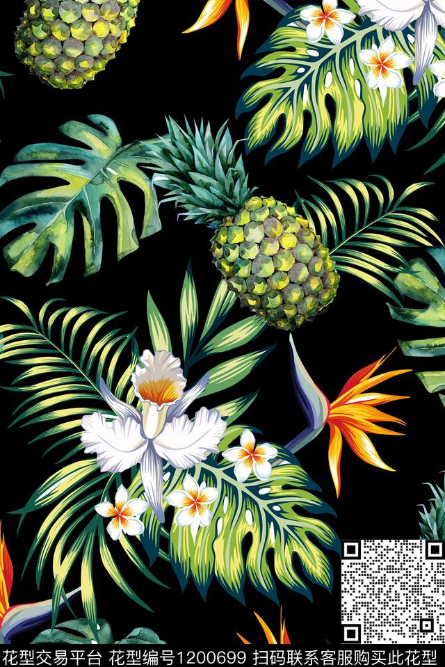 春夏华亿平台热带华亿平台棕榈树数码印花华亿平台下载（图片编号: 1200699） - 瓦栏（Walan）