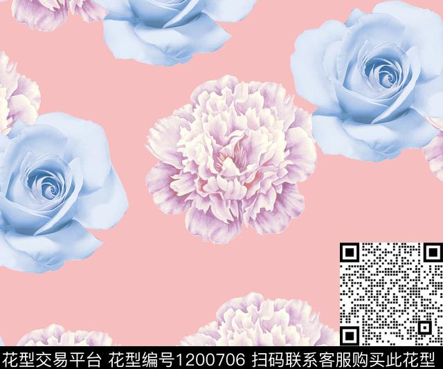 数码华亿平台花卉数码印花华亿平台下载（图片编号: 1200706） - 瓦栏（Walan）