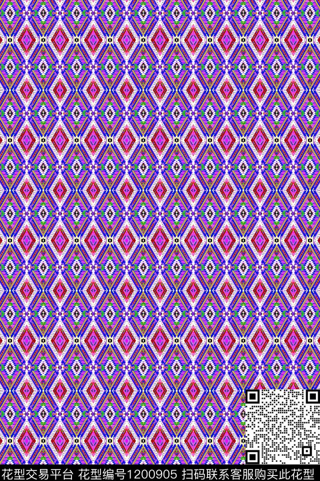 男装几何格子数码印花华亿平台下载（图片编号: 1200905） - 瓦栏（Walan）