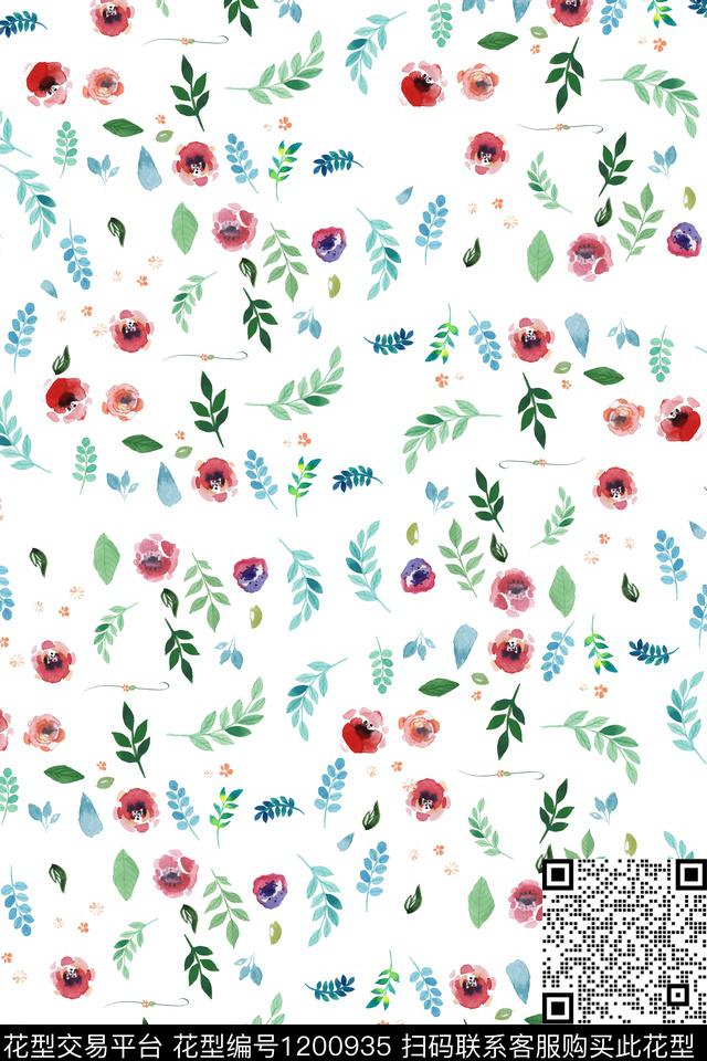 花卉大牌风小碎花数码印花华亿平台下载（图片编号: 1200935） - 瓦栏（Walan）