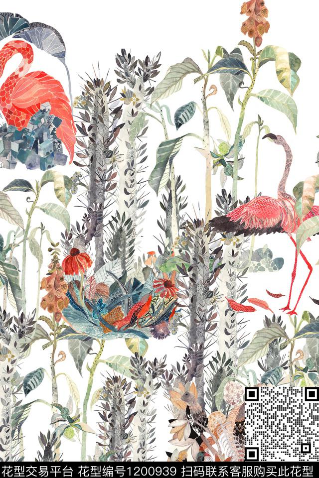 时尚女装手绘数码印花华亿平台下载（图片编号: 1200939） - 瓦栏（Walan）