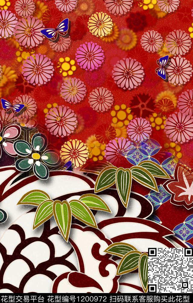 定位花大牌风民族风数码印花华亿平台下载（图片编号: 1200972） - 瓦栏（Walan）