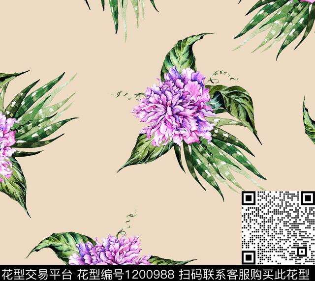 女装数码华亿平台花卉数码印花华亿平台下载（图片编号: 1200988） - 瓦栏（Walan）