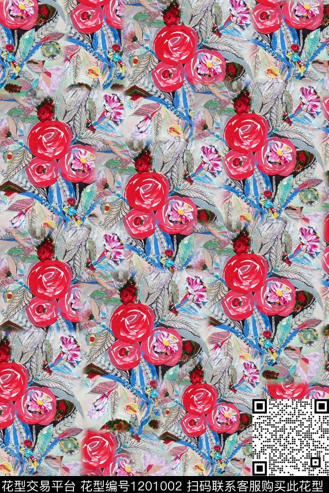 旗袍复古中老年数码印花华亿平台下载（图片编号: 1201002） - 瓦栏（Walan）