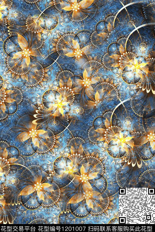 旗袍复古中老年数码印花华亿平台下载（图片编号: 1201007） - 瓦栏（Walan）