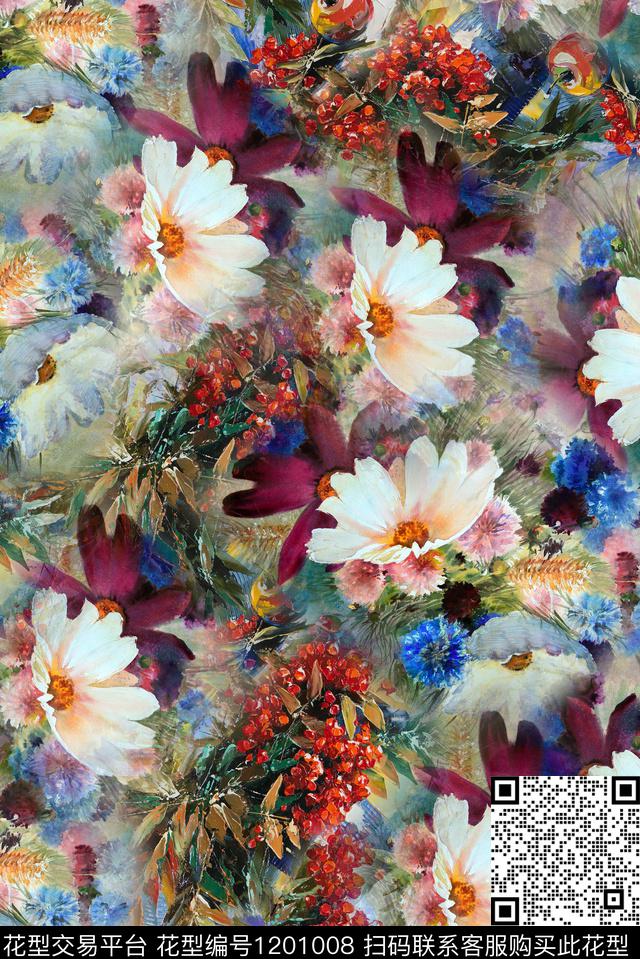 旗袍复古中老年数码印花华亿平台下载（图片编号: 1201008） - 瓦栏（Walan）