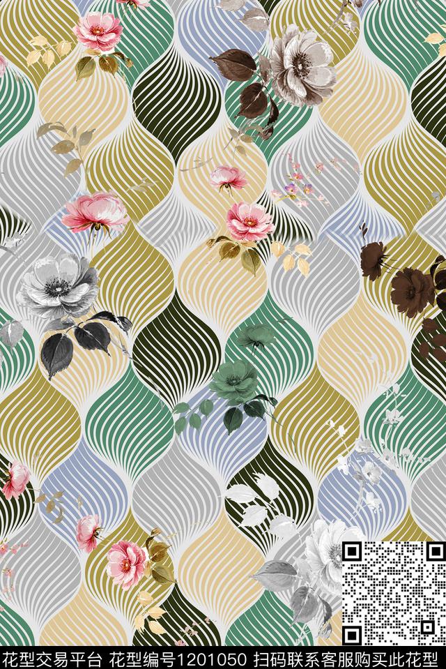 旗袍复古中老年数码印花华亿平台下载（图片编号: 1201050） - 瓦栏（Walan）