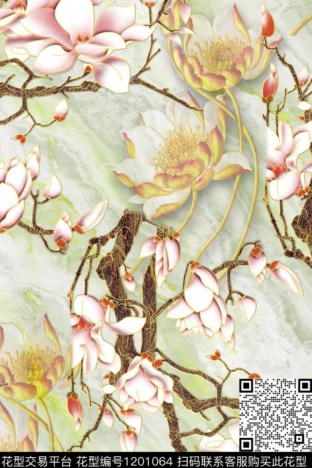 旗袍复古中老年数码印花华亿平台下载（图片编号: 1201064） - 瓦栏（Walan）