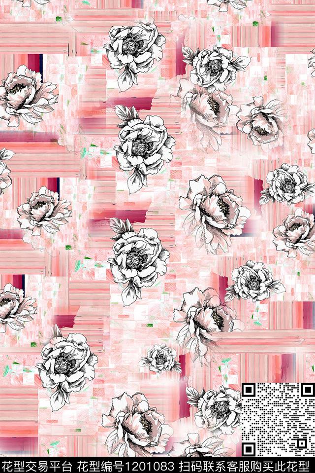 旗袍复古中老年数码印花华亿平台下载（图片编号: 1201083） - 瓦栏（Walan）