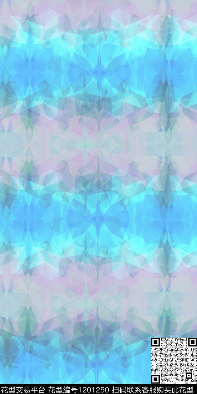 女装几何炫彩数码印花华亿平台下载（图片编号: 1201250） - 瓦栏（Walan）