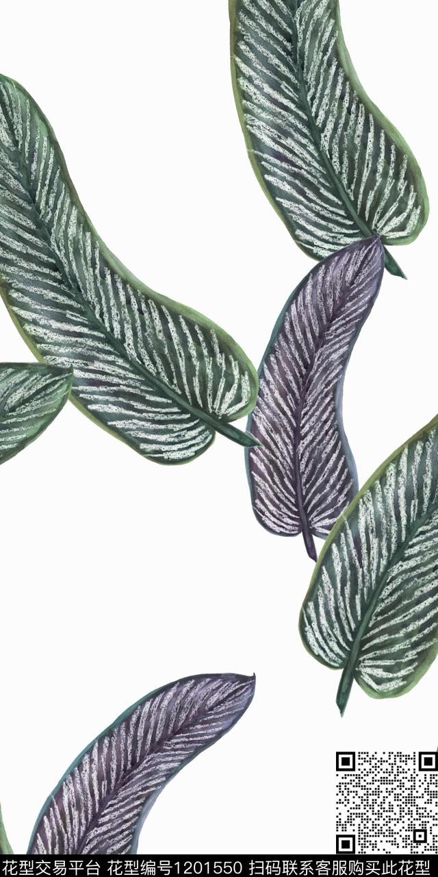 男装绿植树叶热带华亿平台数码印花华亿平台下载（图片编号: 1201550） - 瓦栏（Walan）