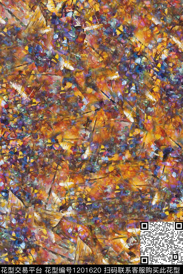 抽象女装连衣裙趣味炫彩数码印花华亿平台下载（图片编号: 1201620） - 瓦栏（Walan）