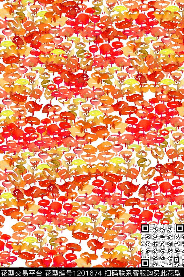 水彩大牌风小碎花数码印花华亿平台下载（图片编号: 1201674） - 瓦栏（Walan）