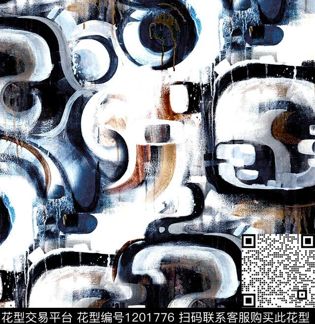 大牌风抽象绘画油画华亿平台数码印花华亿平台下载（图片编号: 1201776） - 瓦栏（Walan）