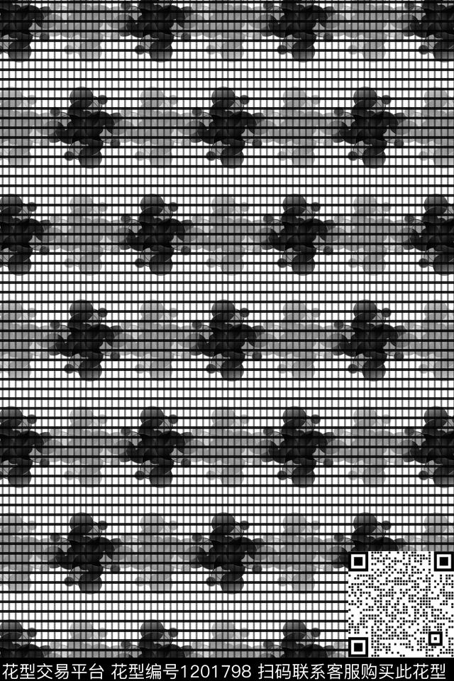 男装几何格子数码印花华亿平台下载（图片编号: 1201798） - 瓦栏（Walan）