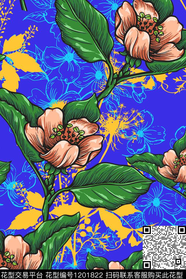 休闲大牌风绿植树叶传统印花华亿平台下载（图片编号: 1201822） - 瓦栏（Walan）