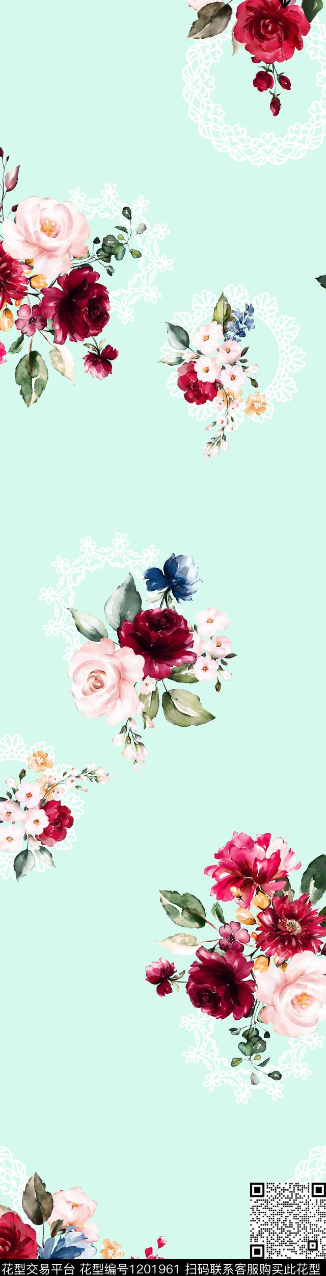 水彩花卉床品淑女数码印花华亿平台下载（图片编号: 1201961） - 瓦栏（Walan）