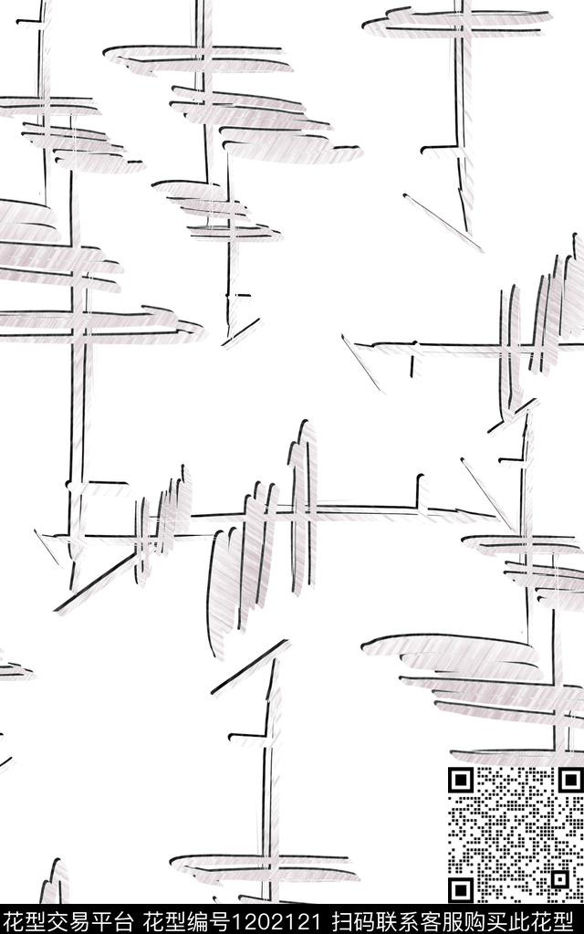 几何格子简约数码印花华亿平台下载（图片编号: 1202121） - 瓦栏（Walan）