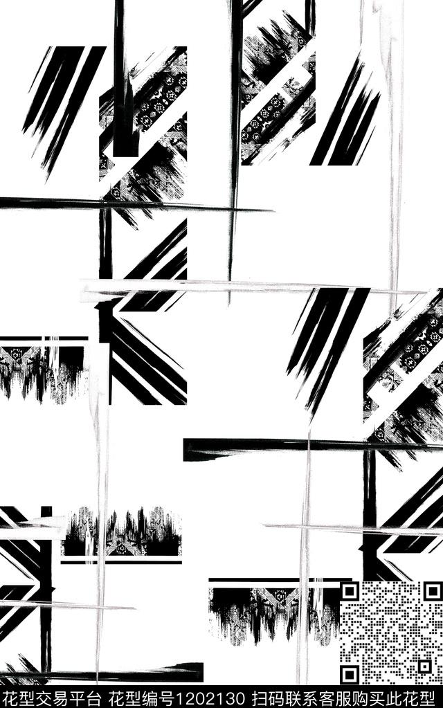 几何格子简约数码印花华亿平台下载（图片编号: 1202130） - 瓦栏（Walan）