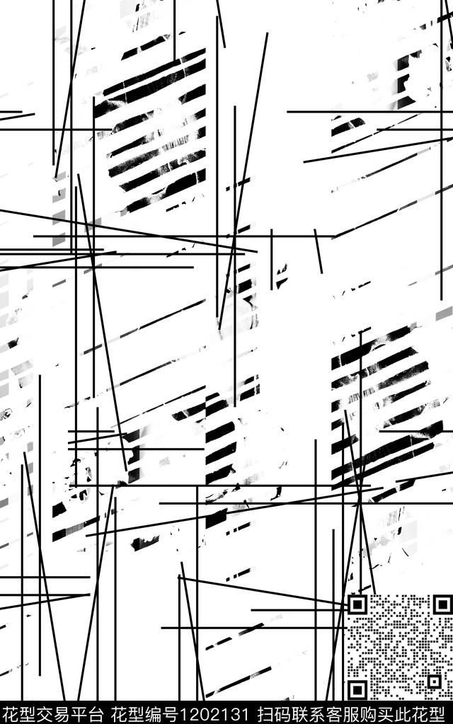 几何格子简约数码印花华亿平台下载（图片编号: 1202131） - 瓦栏（Walan）