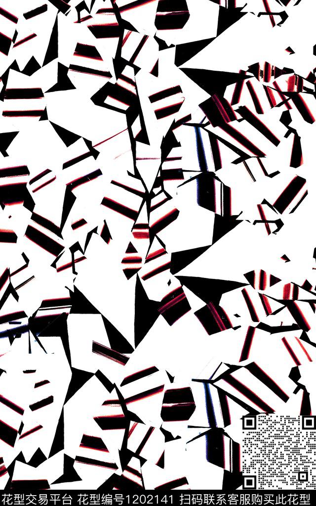 几何格子简约数码印花华亿平台下载（图片编号: 1202141） - 瓦栏（Walan）