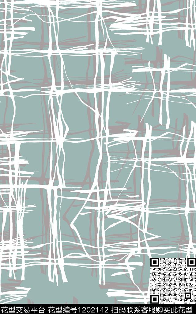 几何格子简约数码印花华亿平台下载（图片编号: 1202142） - 瓦栏（Walan）