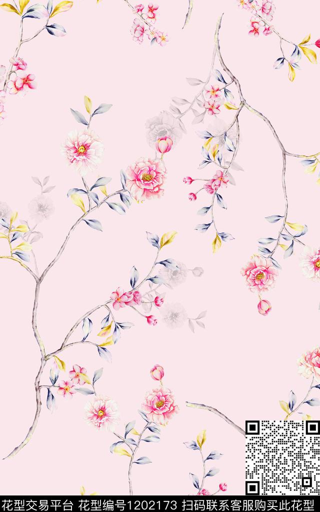 小碎花中东中老年数码印花华亿平台下载（图片编号: 1202173） - 瓦栏（Walan）