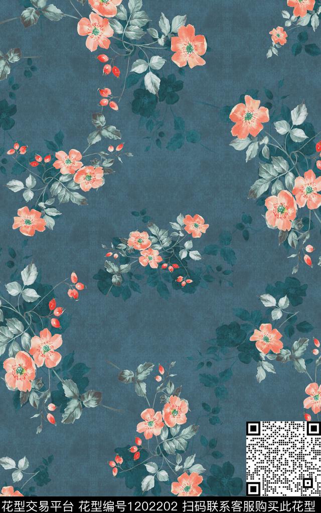 小碎花中东中老年数码印花华亿平台下载（图片编号: 1202202） - 瓦栏（Walan）