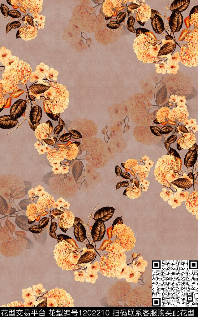 小碎花中东中老年数码印花华亿平台下载（图片编号: 1202210） - 瓦栏（Walan）