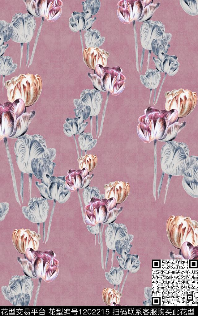 小碎花中东中老年数码印花华亿平台下载（图片编号: 1202215） - 瓦栏（Walan）