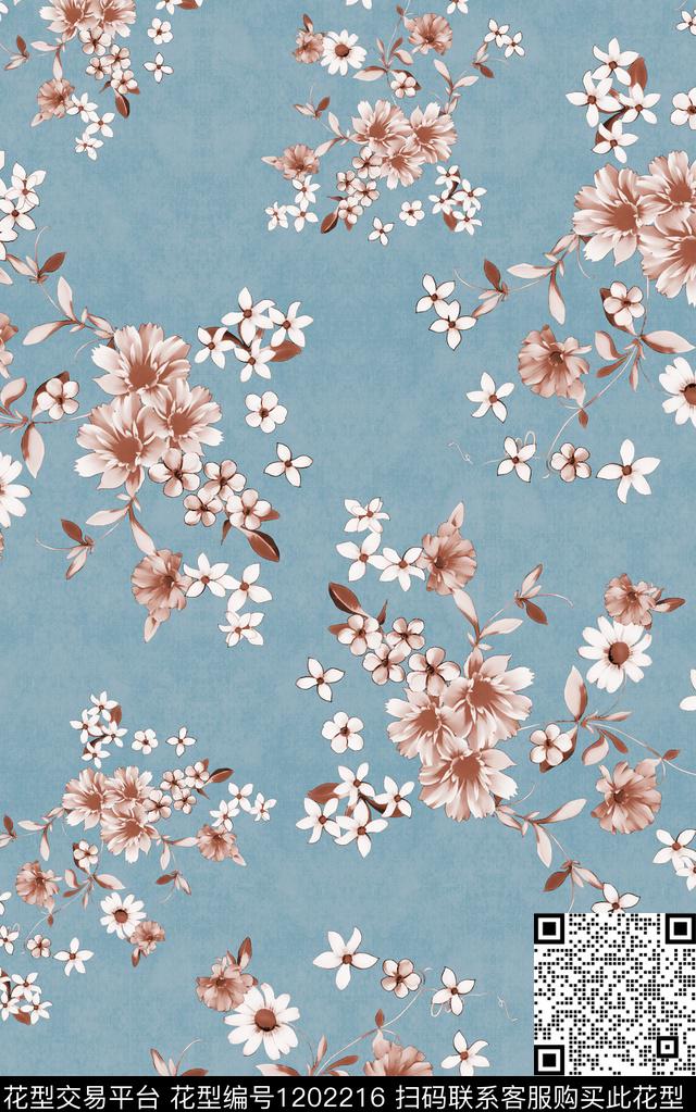 小碎花中东中老年数码印花华亿平台下载（图片编号: 1202216） - 瓦栏（Walan）