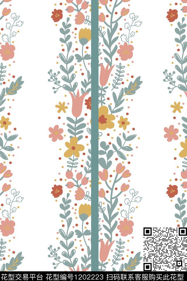 时尚清爽底花卉大牌风传统印花华亿平台下载（图片编号: 1202223） - 瓦栏（Walan）