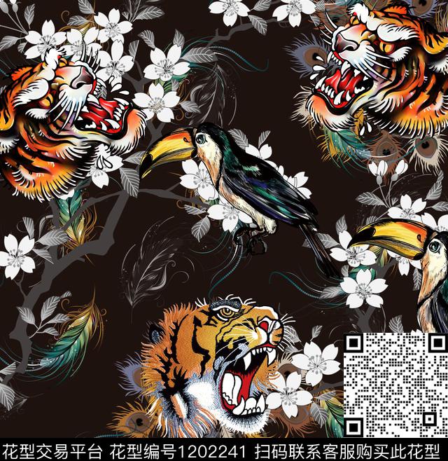 潮牌抽象大牌风数码印花华亿平台下载（图片编号: 1202241） - 瓦栏（Walan）