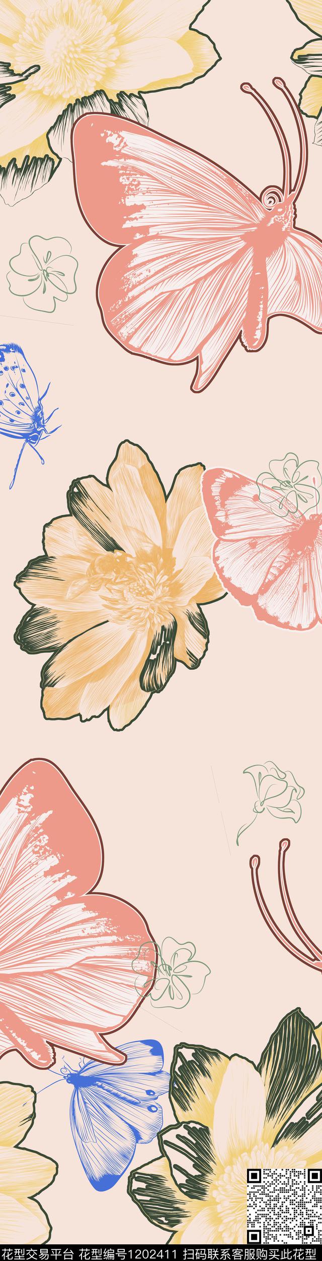 花卉北欧床品数码印花华亿平台下载（图片编号: 1202411） - 瓦栏（Walan）